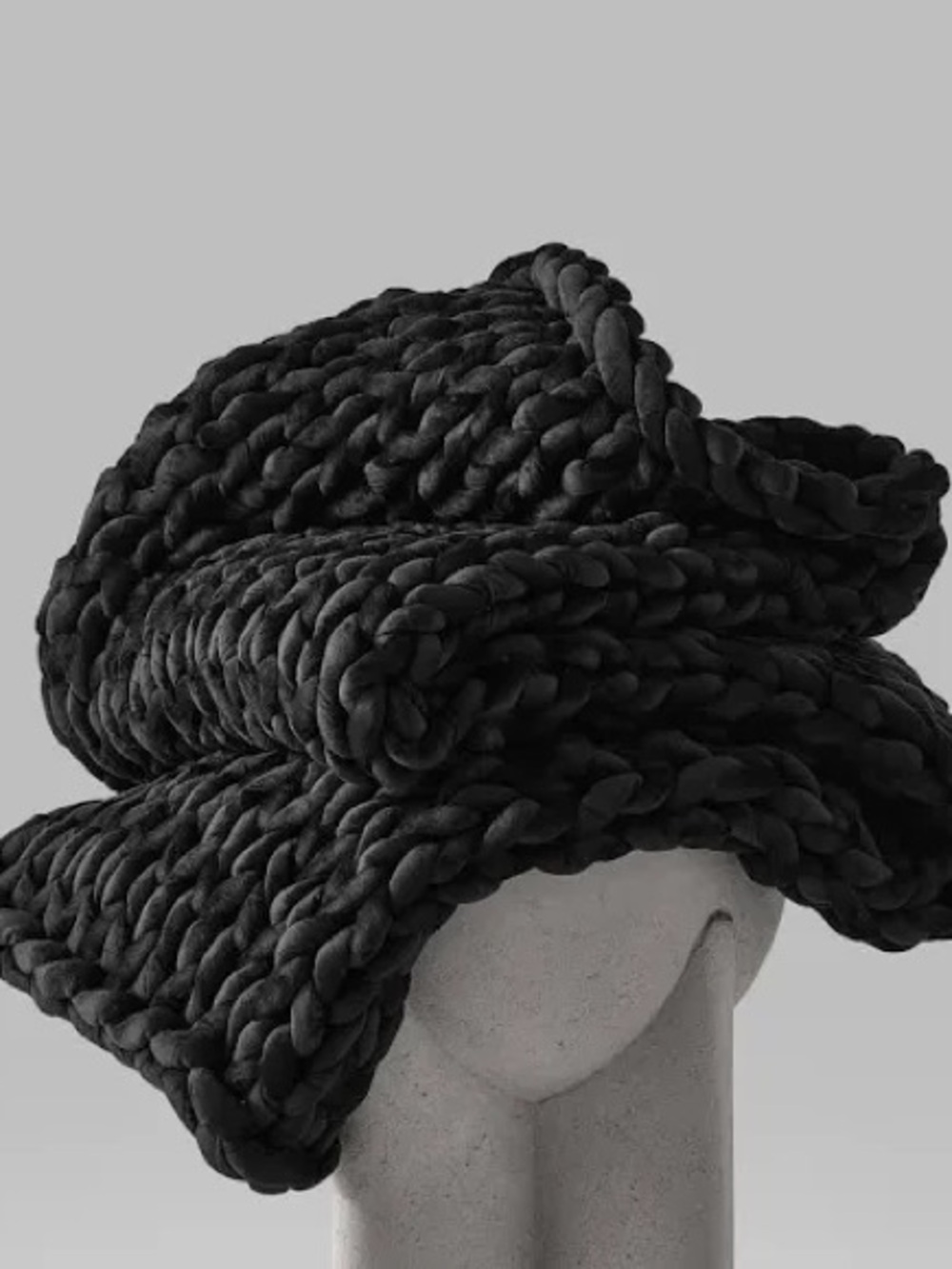 Chunky Knit Black Throw Blanket -  Plush Cozy Layer